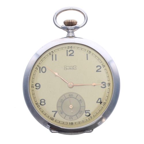 349 - Chopard L.U.C silver (0.800) lever dress pocket watch, the gilt movement signed L.U.C. with gilt com... 