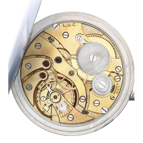 349 - Chopard L.U.C silver (0.800) lever dress pocket watch, the gilt movement signed L.U.C. with gilt com... 