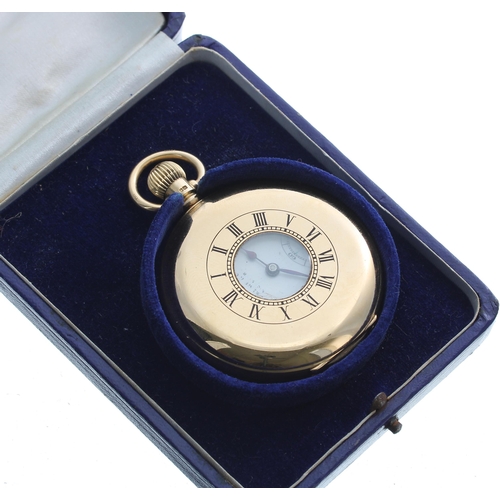 315 - Rolex 18ct lever half hunter pocket watch, Birmingham 1927, Rolex Extra Prima 17 jewel timed six pos... 