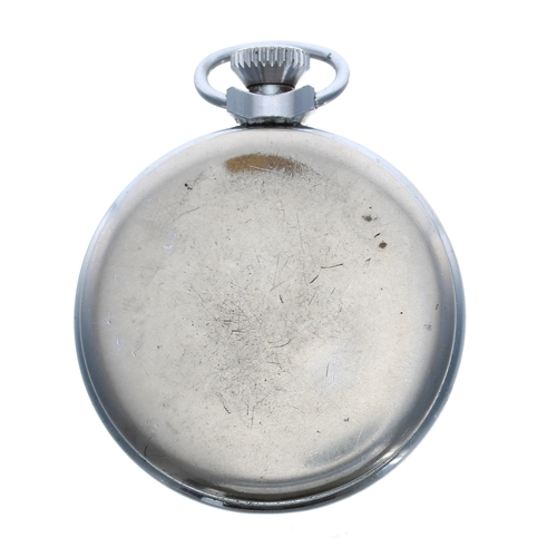 367 - Novelty chrome erotic automaton pocket watch, 51mm