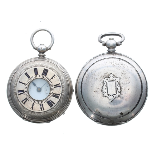 370 - Silver (0.900) lever half hunter pocket watch, the movement stamped 'M&E D' (Marc & Emmanuel... 