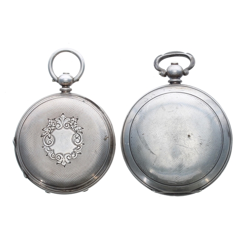 370 - Silver (0.900) lever half hunter pocket watch, the movement stamped 'M&E D' (Marc & Emmanuel... 