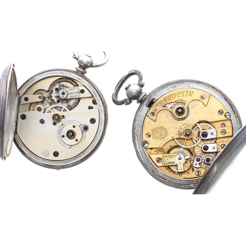 370 - Silver (0.900) lever half hunter pocket watch, the movement stamped 'M&E D' (Marc & Emmanuel... 