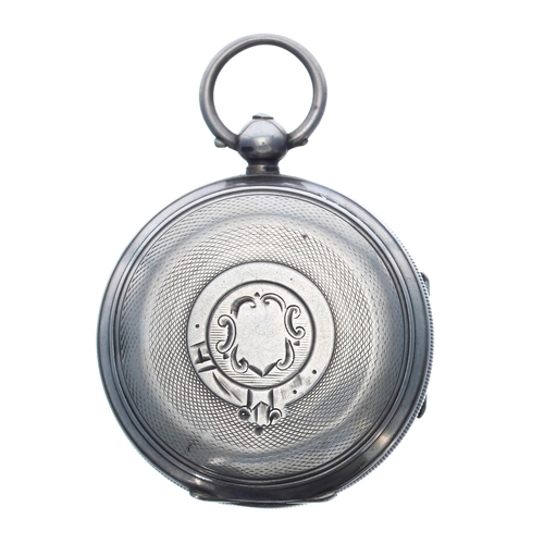 390 - J.G. Graves 'The Express English Lever' silver lever engine turned pocket watch, Chester 1901, 53mm... 