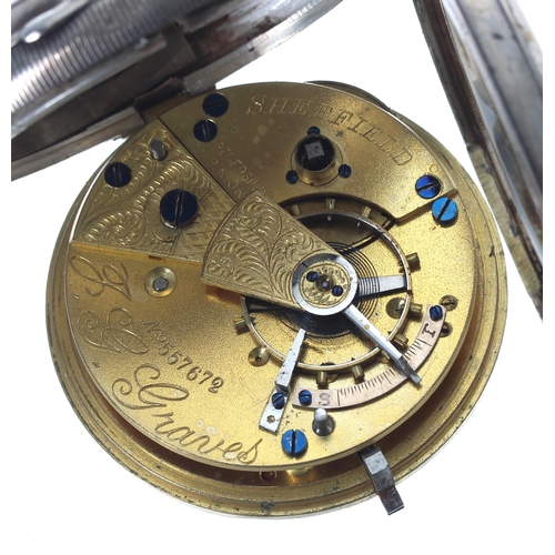 390 - J.G. Graves 'The Express English Lever' silver lever engine turned pocket watch, Chester 1901, 53mm... 