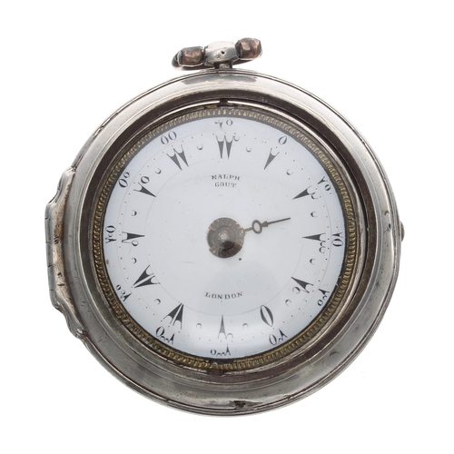 410 - 18th century silver verge pair cased pocket watch for the Turkish Market, the fusee movement signed ... 