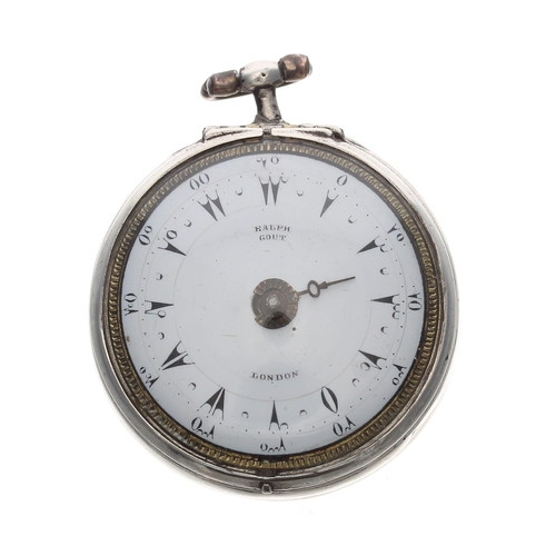 410 - 18th century silver verge pair cased pocket watch for the Turkish Market, the fusee movement signed ... 