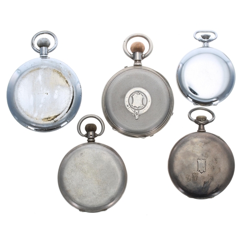 415 - Silver lever half hunter pocket watch in need of attention; together with a silver cylinder engine t... 