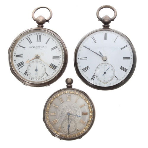 425 - Two Victorian silver fusee lever pocket watches in need of attention, makers Adam Burdess, Coventry ... 