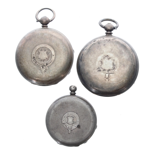 425 - Two Victorian silver fusee lever pocket watches in need of attention, makers Adam Burdess, Coventry ... 