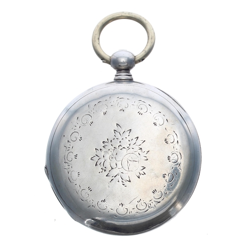 432 - Russian silver (84) lever hunter pocket watch, Tobias 13 jewel frosted bar movement with compensated... 