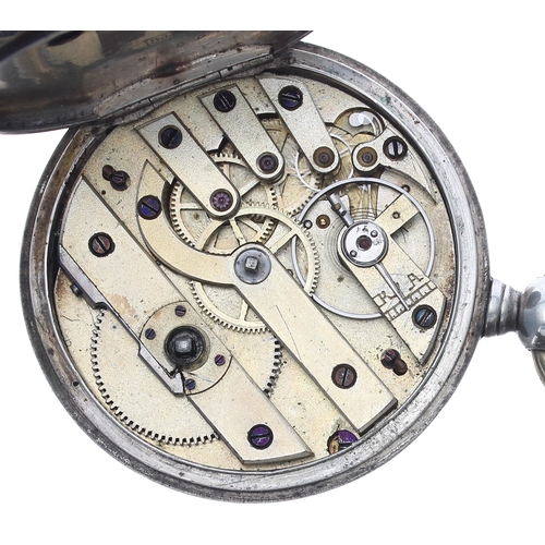 432 - Russian silver (84) lever hunter pocket watch, Tobias 13 jewel frosted bar movement with compensated... 