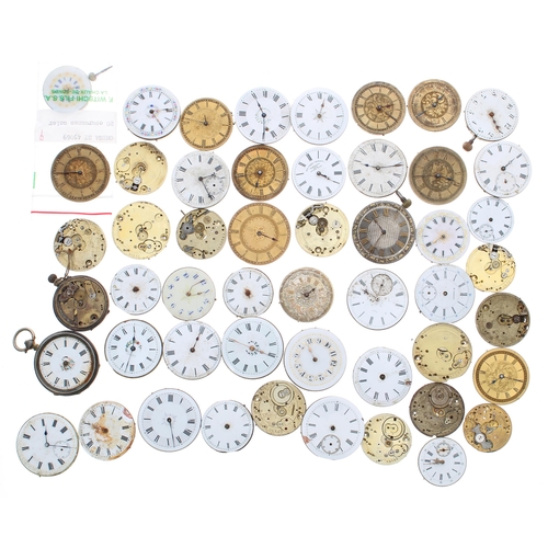 437 - Quantity of fob watch movements principally for repair (50 approx)