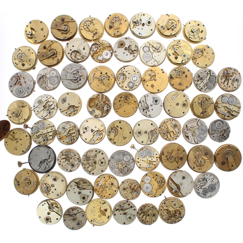 439 - Quantity of lever and cylinder pocket watch movements to include American Waltham, Chicago Chronomet... 