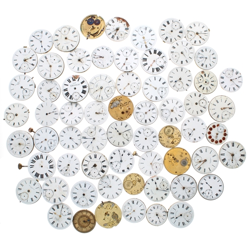 439 - Quantity of lever and cylinder pocket watch movements to include American Waltham, Chicago Chronomet... 