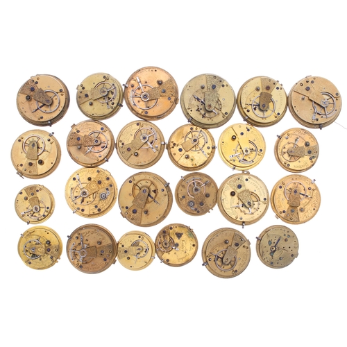 440 - Quantity of fusee lever pocket watch movements principally for repair to include makers Alfred Russe... 