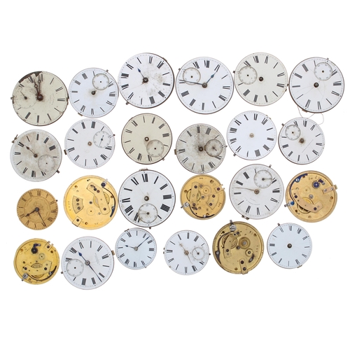 440 - Quantity of fusee lever pocket watch movements principally for repair to include makers Alfred Russe... 