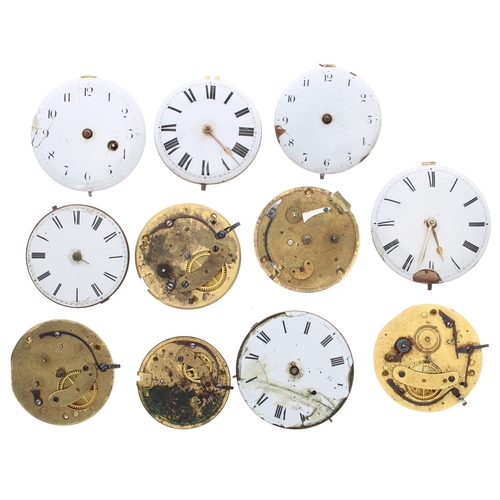 444 - Fusee verge pocket watch movement, signed Sam Sheen, London, no. 1804; together with a fusee verge p... 