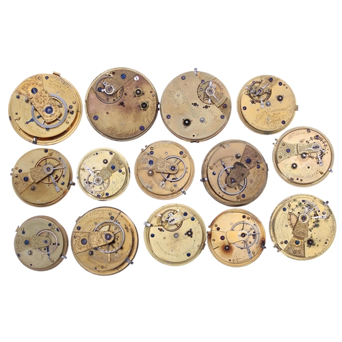 445 - Fusee verge pocket watch movement for repair, signed Davis & Bennett, London; together with a tw... 