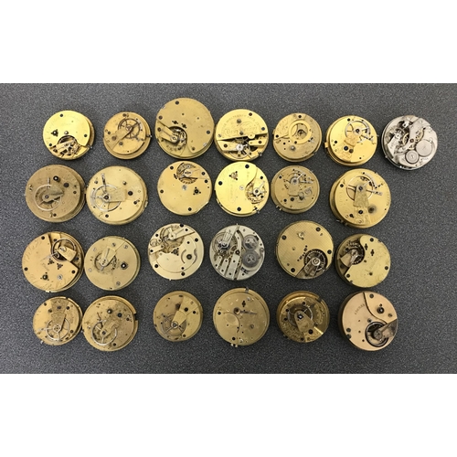 450 - Quantity of assorted pocket watch movements to include fusee lever, lever and cylinder examples (25)... 