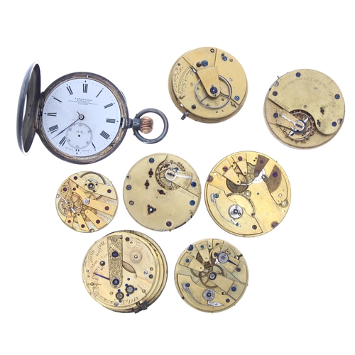 451 - Silver (0.935) lever half hunter pocket watch for attention, the movement and dial signed S. Smith &... 