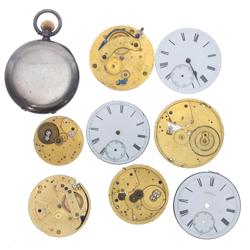 451 - Silver (0.935) lever half hunter pocket watch for attention, the movement and dial signed S. Smith &... 