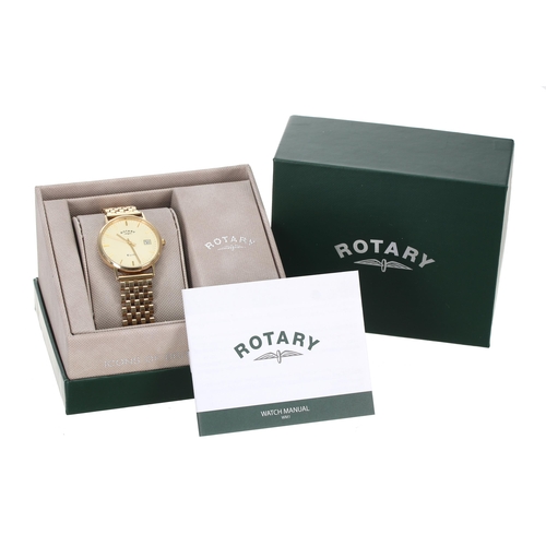 118 - Rotary Elite 9ct gentleman's wristwatch, 9ct bracelet, quartz, 51.1gm, 33mm-** Rotary box with outer... 