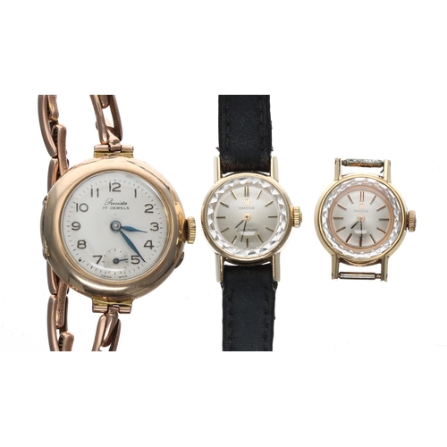 207 - Precista 9ct lady's wristwatch, 9ct expanding bracelet, 20.1gm, 28mm; together with an Omega Ladymat... 