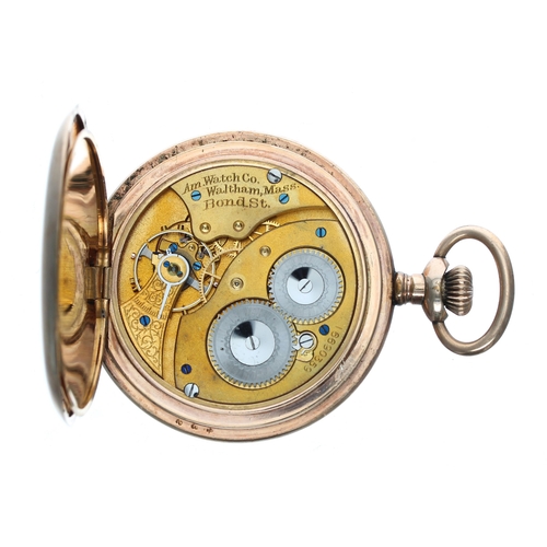 274 - American Waltham 'Bond St.' gold plated lever pocket watch, circa 1908, serial no. 16690359, Roman n... 