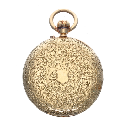 348 - Small Victorian 18ct lever pocket watch, London 1871, three quarter plate movement signed Joseph Whi... 