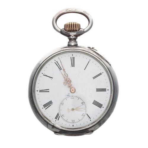 292 - IWC (International Watch Co.) silver (0.800) lever pocket watch, gilt frosted three quarter plate mo... 