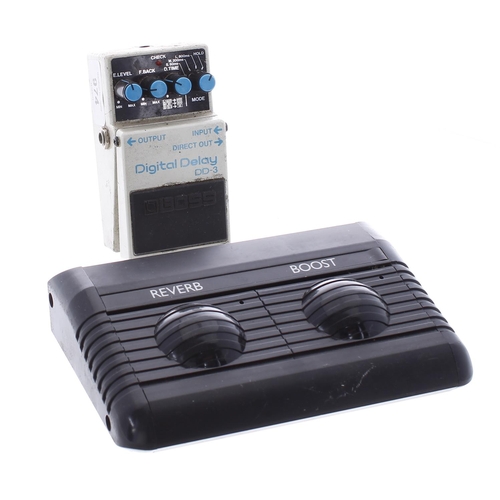 1174 - 1991 Boss DD-3 Digital Delay guitar pedal, made in Japan, blue label (at fault); together with a Mar... 