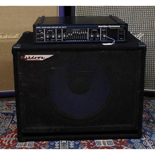 1092 - Hartke Systems Transient Attack Model HA2000 bass guitar amplifier head; together with an Ashdown En... 