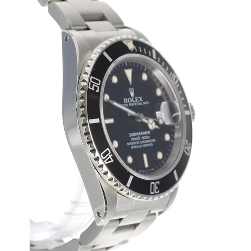 12 - Rolex Oyster Perpetual Date Submariner stainless steel gentleman's wristwatch, reference no. 168000,... 