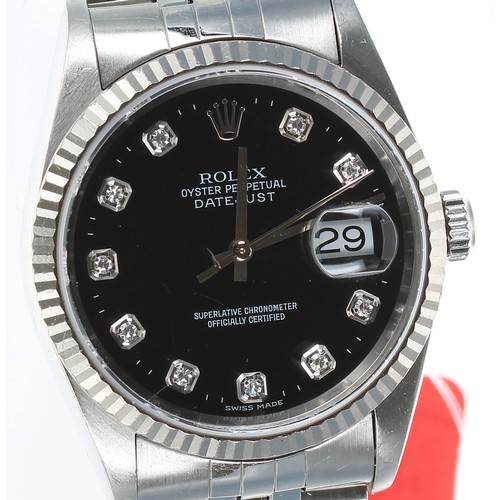 52 - Rolex Oyster Perpetual Datejust stainless steel and white gold gentleman's wristwatch, reference no.... 