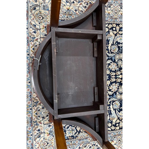 1009 - Attractive pair of satinwood crossbanded and painted side tables in the Adam style, each with oval f... 