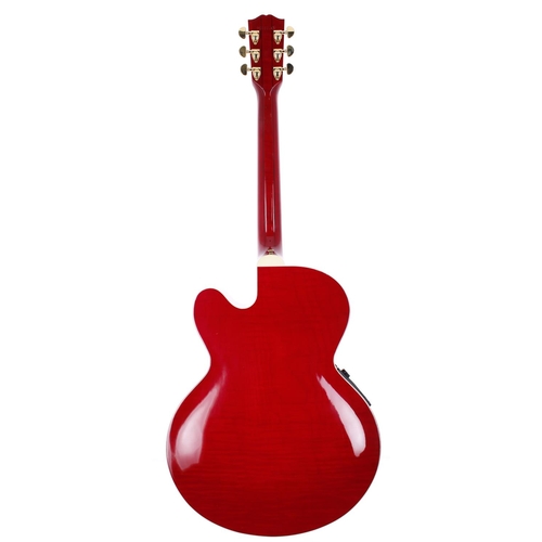 104 - 1998 Gibson EC-20 Starburst electro-acoustic guitar, made in USA; Body: red finish, minor dings and ... 