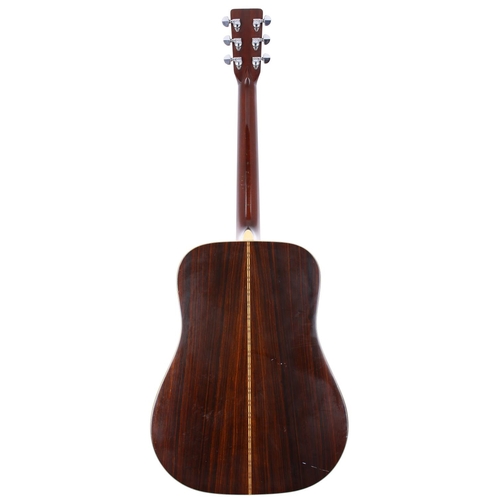 123 - 1977 C.F Martin D-28 acoustic guitar, made in USA; Back and sides: Indian rosewood, light surface bu... 