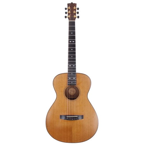 148 - 1993 Tony Revell small bodied electro-acoustic guitar; Back and sides: walnut, minor dings; Top: wes... 