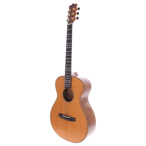 148 - 1993 Tony Revell small bodied electro-acoustic guitar; Back and sides: walnut, minor dings; Top: wes... 