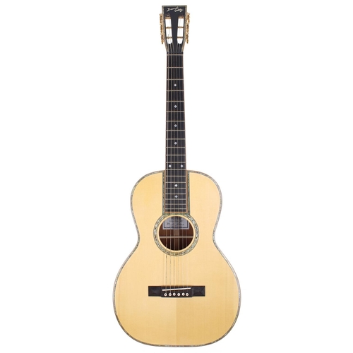 238 - David Oddy New Yorker acoustic guitar, made in England; Back and sides: mahogany; Top: natural spruc... 