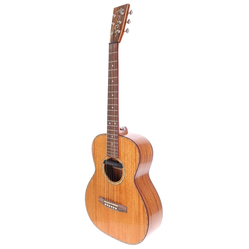 239 - David Oddy O sized acoustic guitar, made in England; Body: all mahogany; Neck: mahogany; Fretboard: ... 