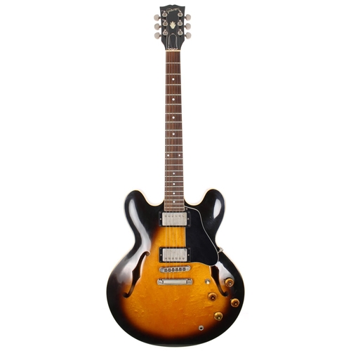 98 - 1983 Gibson ES-335 Dot semi-hollow body electric guitar, made in USA; Body: two-tone sunburst finish... 