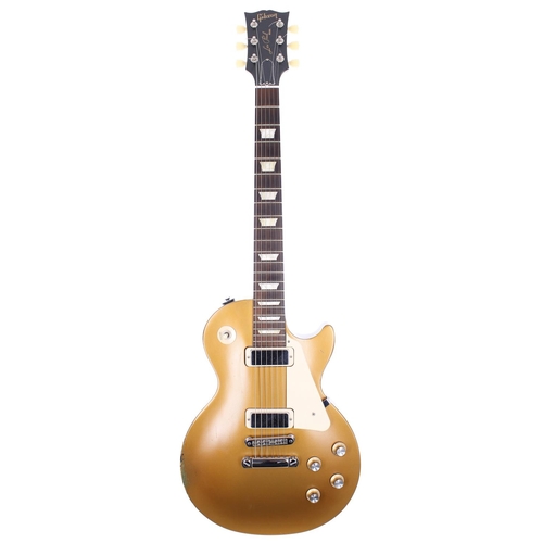 108 - 2012 Gibson Les Paul Studio 70s Tribute electric guitar, made in USA; Body: gold top finish with dar... 