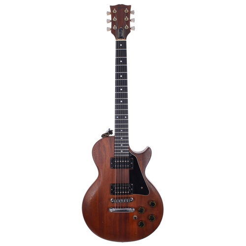 112 - 1980 Gibson Les Paul Firebrand electric guitar, made in USA; Body: natural mahogany, minor dings and... 