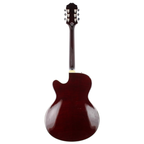 150 - 2010 Epiphone Swingster electric guitar, made in Indonesia; Body: wine red finish, scratches and din... 