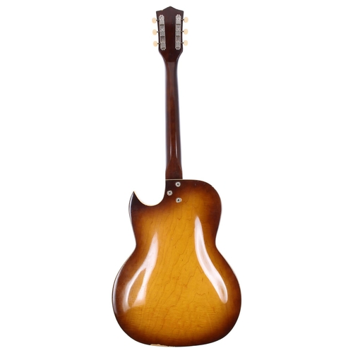 254 - Early 1960s Kay Galaxie hollow body electric guitar, made in USA; Body: two-tone sunburst finish, fi... 