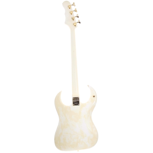 259 - Burns Bison Series Bison bass guitar; Body: white finish, discolouration with large patches of yello... 