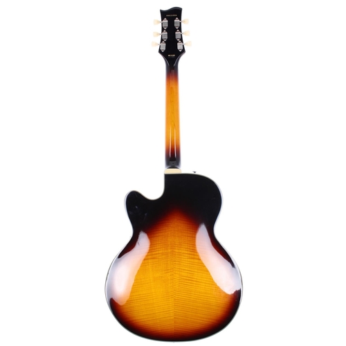 262 - 2008 Stromberg Monterey hollow body electric guitar, made in Korea; Body: sunburst finished figured ... 