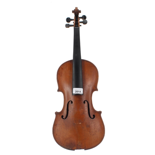 2014 - Early 20th century Stradivari copy violin, 14 3/16